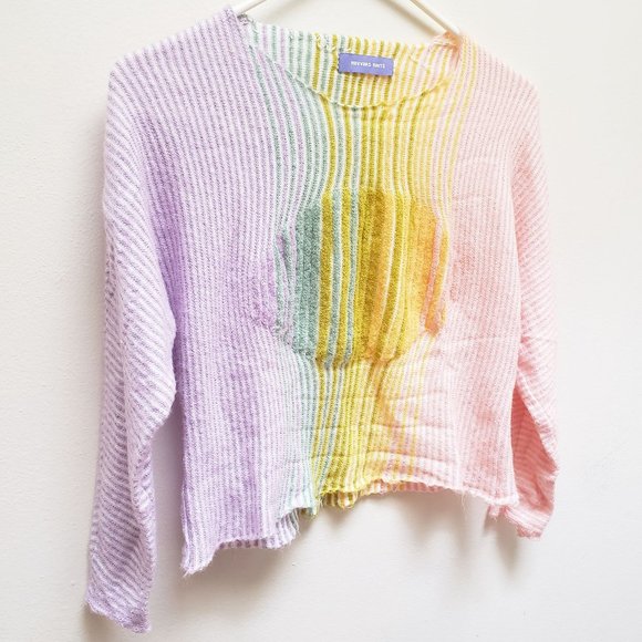 Novvaks Knits Pastel Ombre Handknit Crop Sweater - Picture 16 of 16
